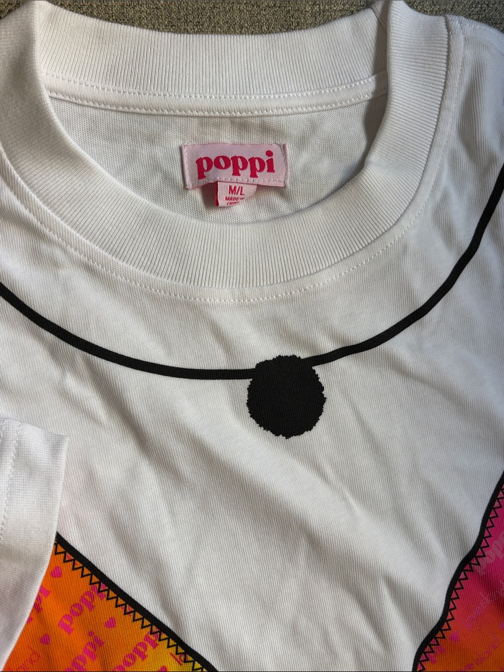 Poppi White Mini Dress with Pink-Orange Bikini Print - Picture 2 of 3